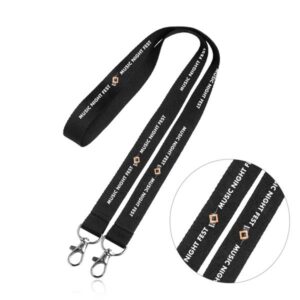 Double Lany Lanyard em poliéster, com dois mosquetões