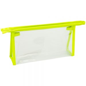 Neoclear Nécessaire em PVC transparente com detalhes neon