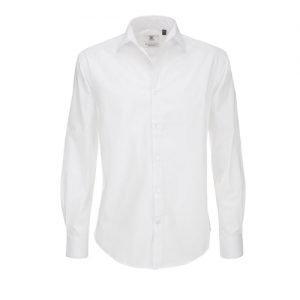Camisa Manga Comprida B&C Black Tie Homem - 97% Algodão escovado -3% Elastano