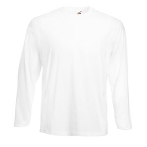 T-shirt Valueweight  Manga Comprida 165g - 100% Algodão Branca