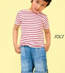 T-Shirt Às Riscas de Gola Redonda Para Criança MILES KIDS