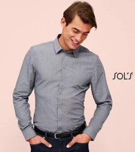 Camisa de Manga Comprida Em Popelina Matizada Para Homem BARNET MEN