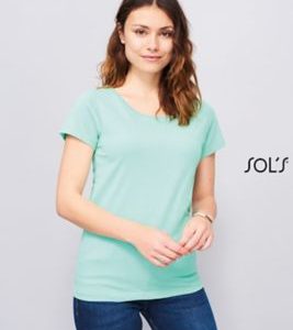 T-Shirt Justa de Gola Redonda Para Senhora MIA