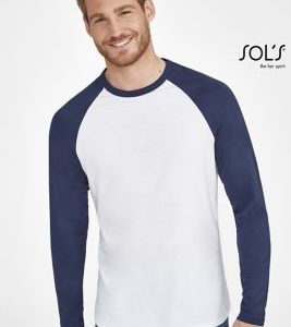 T-Shirt Bicolor Com Mangas Compridas Raglã Para Homem FUNKY LSL MEN