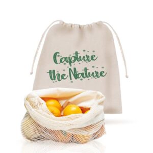 NetString Saco em rede com atilhos, 100% algodão