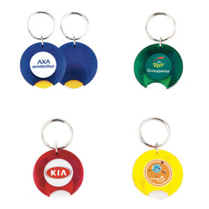 CR-25 Carro Porta-chaves CR-25 em acrilico com moeda € para carrinho compras