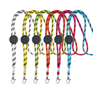 Lanyard Tubular em RPET com Ajuste e Mosquetão